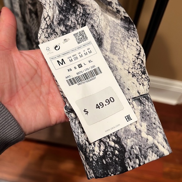 ZARA Snake Print Longsleeve Dress, NWT - Picture 5 of 6
